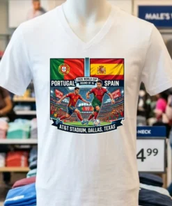 Portugal Vs Spain In The Round Of 16 Of The 2026 World Cup At Dallas Stadium (At&T, Texas) T Shirt