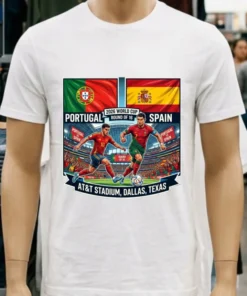 Portugal Vs Spain In The Round Of 16 Of The 2026 World Cup At Dallas Stadium (At&T, Texas) T Shirt