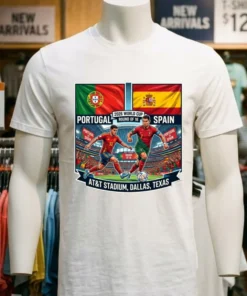 Portugal Vs Spain In The Round Of 16 Of The 2026 World Cup At Dallas Stadium (At&T, Texas) T Shirt