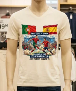 Portugal Vs Spain In The Round Of 16 Of The 2026 World Cup T Shirt