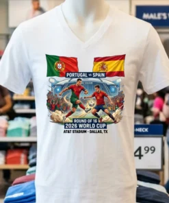 Portugal Vs Spain In The Round Of 16 Of The 2026 World Cup T Shirt