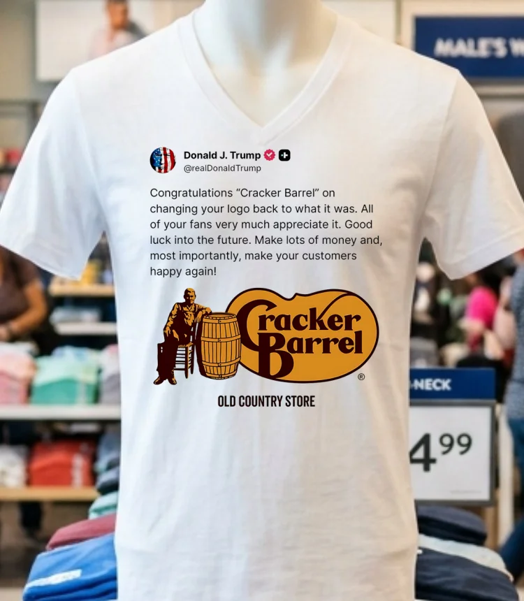 President Trump Congratulates Cracker Barrel Shirt - white-t-shirt President Trump Congratulates Cracker Barrel Shirt White T Shirt 1