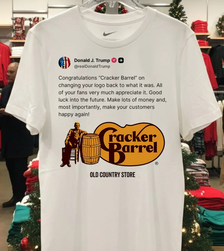 President Trump Congratulates Cracker Barrel Shirt - white-t-shirt President Trump Congratulates Cracker Barrel Shirt White T Shirt