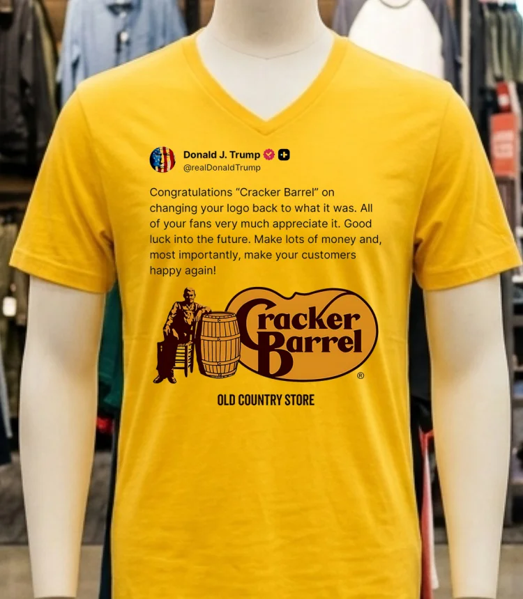 President Trump Congratulates Cracker Barrel Shirt - yellow-t-shirt President Trump Congratulates Cracker Barrel Shirt Yellow T Shirt
