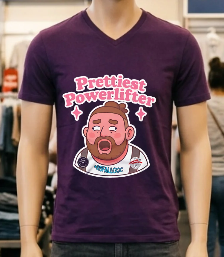 Prettiest Powerlifter Meme Shirt - purple-shirt Prettiest Powerlifter Meme Shirt Purple Shirt