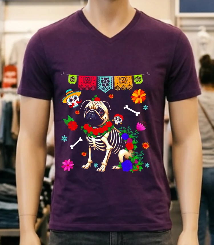 Pug Halloween Christmas Shirt - purple-shirt Pug Halloween Christmas Shirt Purple Shirt