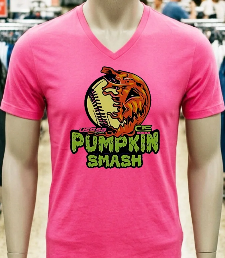 Pumpkin Smash Fastpitch Tournament Shirt - pink-t-shirt Pumpkin Smash Fastpitch Tournament Shirt Pink T Shirt