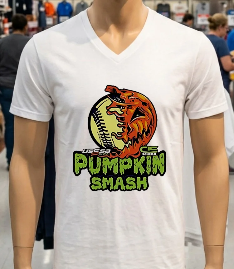 Pumpkin Smash Fastpitch Tournament Shirt - white-t-shirt Pumpkin Smash Fastpitch Tournament Shirt White T Shirt 2