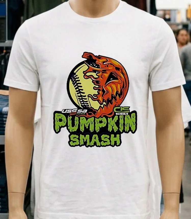 Pumpkin Smash Fastpitch Tournament Shirt - white-t-shirt Pumpkin Smash Fastpitch Tournament Shirt White T Shirt 3