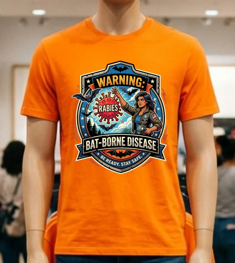 Rabies Warning Bat Borne Disease T Shirt - orange-shirt Rabies Warning Bat Borne Disease T Shirt Orange Shirt