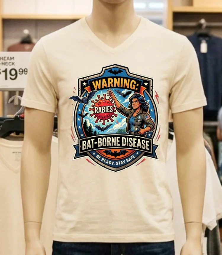 Rabies Warning Bat Borne Disease T Shirt White T Shirt 1