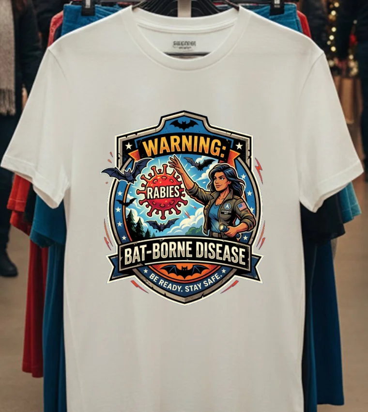 Rabies Warning Bat Borne Disease T Shirt White T Shirt
