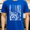 Raccoon Lets Get Trashed Hello Vintage Shirt Blue Shirt