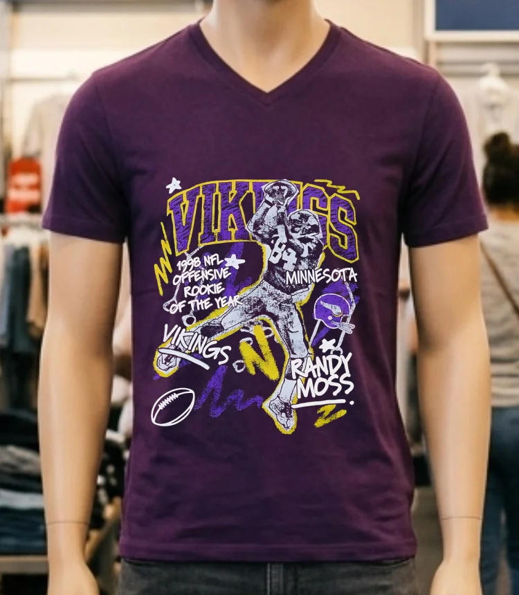 Randy Moss Black Minnesota Vikings Graphic Vintage Shirt - purple-shirt Randy Moss Black Minnesota Vikings Graphic Vintage Shirt Purple Shirt