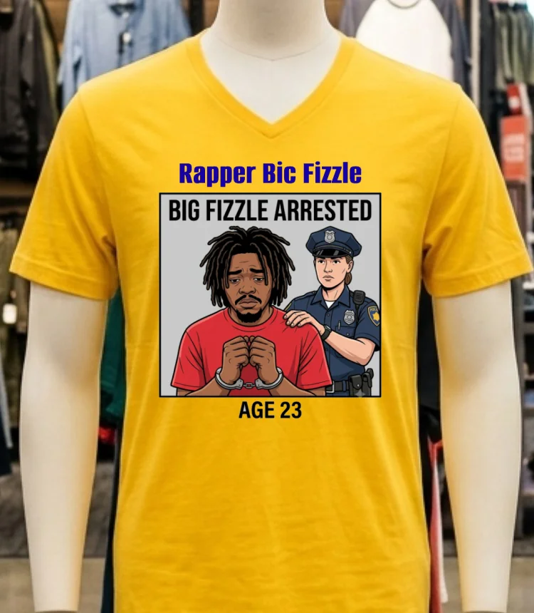 Rapper Bic Fizzle Northern 23 Years Old Was Arrested By The Police T Shirt Yellow T Shirt