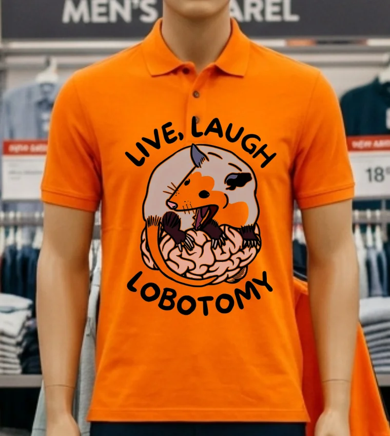 Rat Live Laugh Lobotomy Shirt - orange-shirt Rat Live Laugh Lobotomy Shirt Orange Shirt
