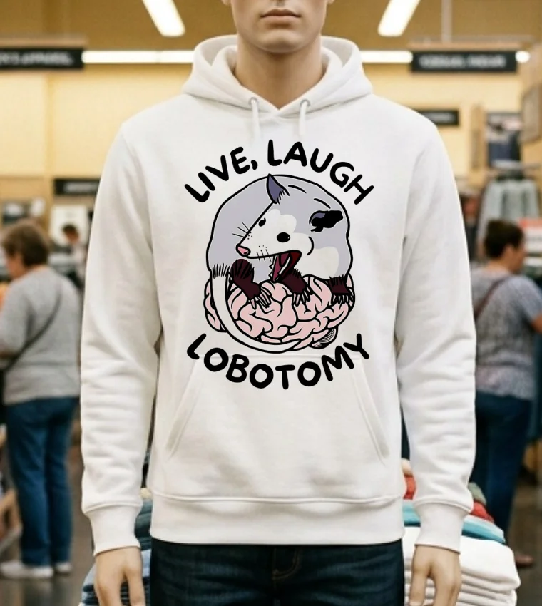 Rat Live Laugh Lobotomy Shirt - white-t-shirt Rat Live Laugh Lobotomy Shirt White T Shirt 1