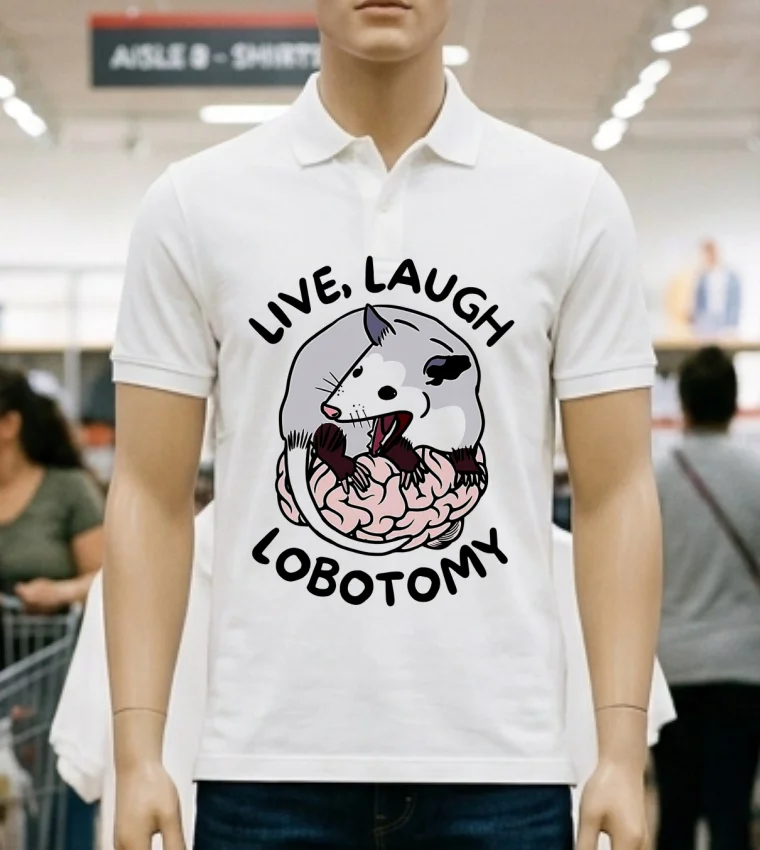 Rat Live Laugh Lobotomy Shirt - white-t-shirt Rat Live Laugh Lobotomy Shirt White T Shirt 2