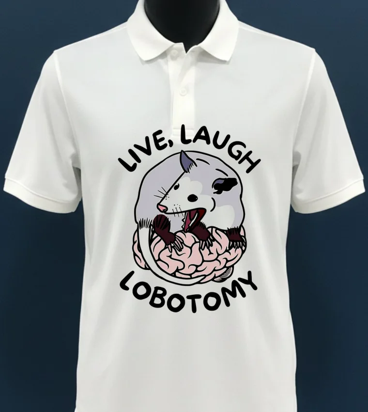 Rat Live Laugh Lobotomy Shirt - white-t-shirt Rat Live Laugh Lobotomy Shirt White T Shirt 3