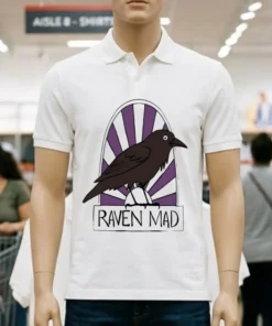 Raven Mad Bird Logo Shirt White T Shirt 2