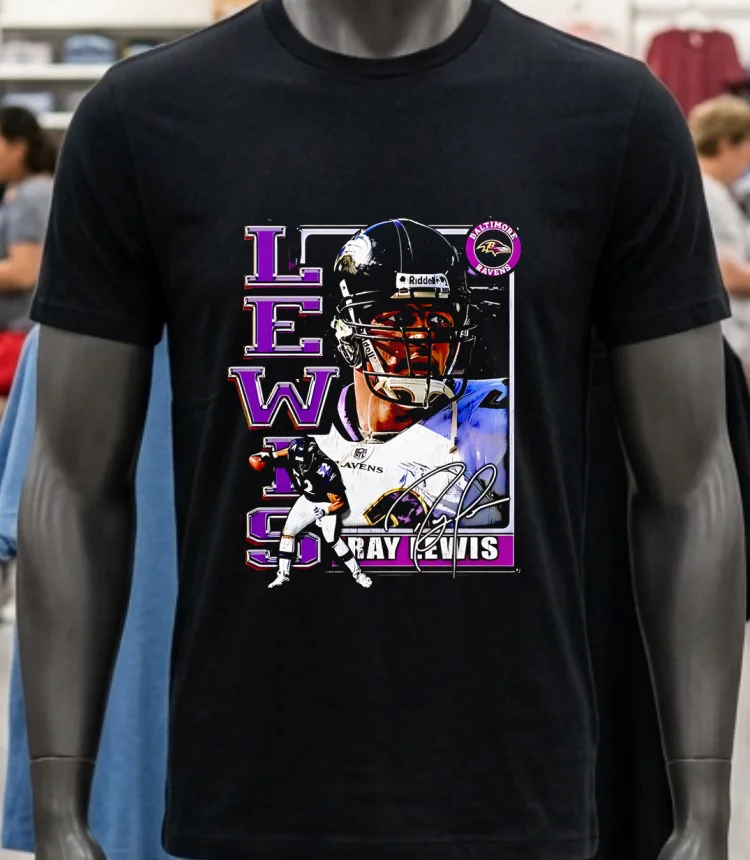Ray Lewis Baltimore Ravens Signature Retro Shirt - balck-shirt Ray Lewis Baltimore Ravens Signature Retro Shirt Balck Shirt 1