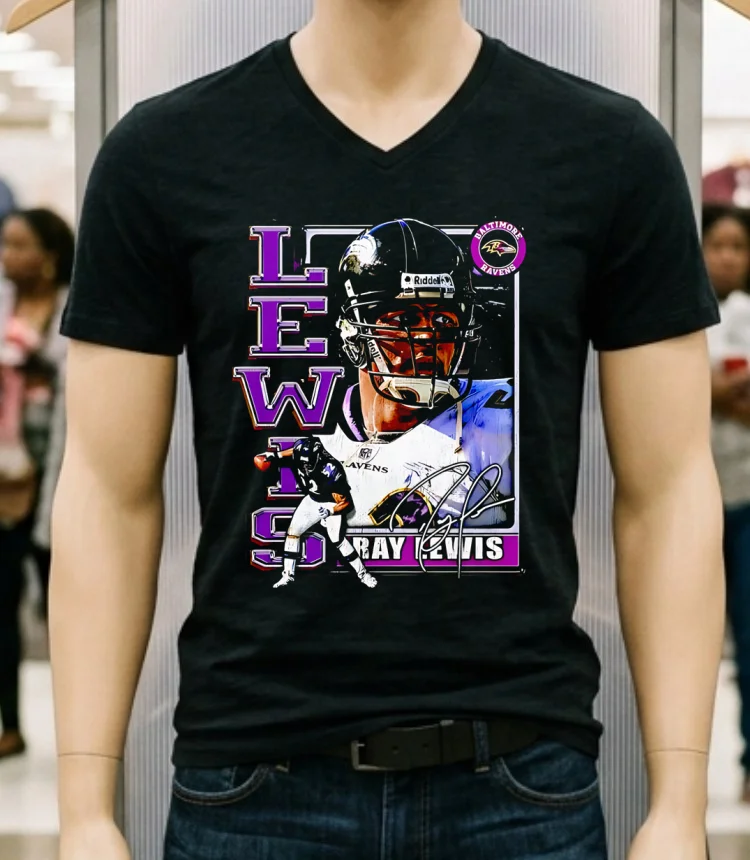 Ray Lewis Baltimore Ravens Signature Retro Shirt - balck-shirt Ray Lewis Baltimore Ravens Signature Retro Shirt Balck Shirt