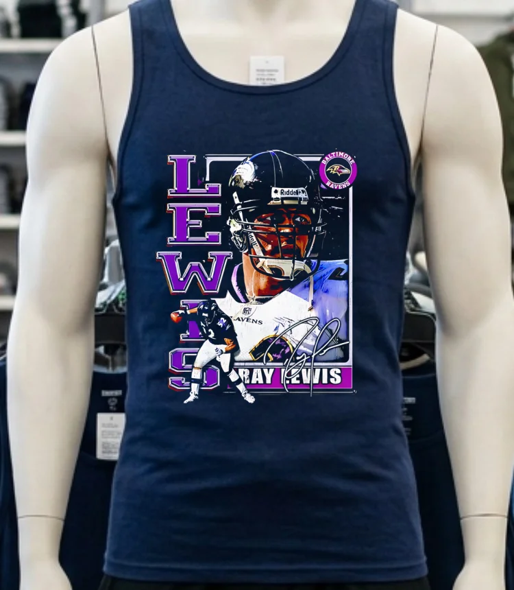Ray Lewis Baltimore Ravens Signature Retro Shirt - navy-shirt Ray Lewis Baltimore Ravens Signature Retro Shirt Navy Shirt