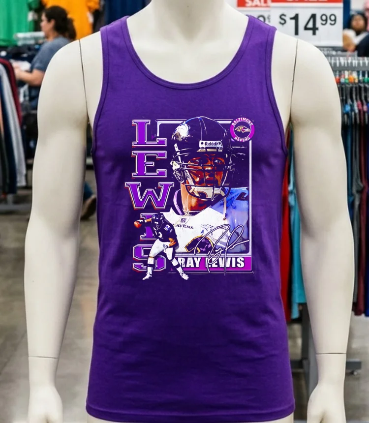 Ray Lewis Baltimore Ravens Signature Retro Shirt - purple-shirt Ray Lewis Baltimore Ravens Signature Retro Shirt Purple Shirt 1