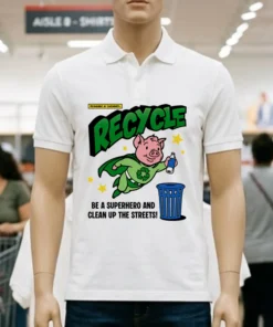 Recycle Superman Pig Be A Superhero And Clean Up The Streets Shirt