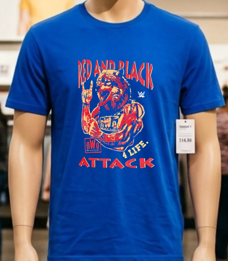 Red And Black 4 Life Attack Nwo Shirt - blue-shirt Red And Black 4 Life Attack Nwo Shirt Blue Shirt