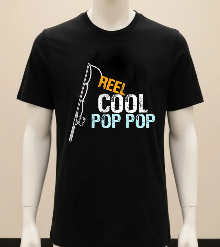 Reel Cool Pop Pop Shirt Balck Shirt