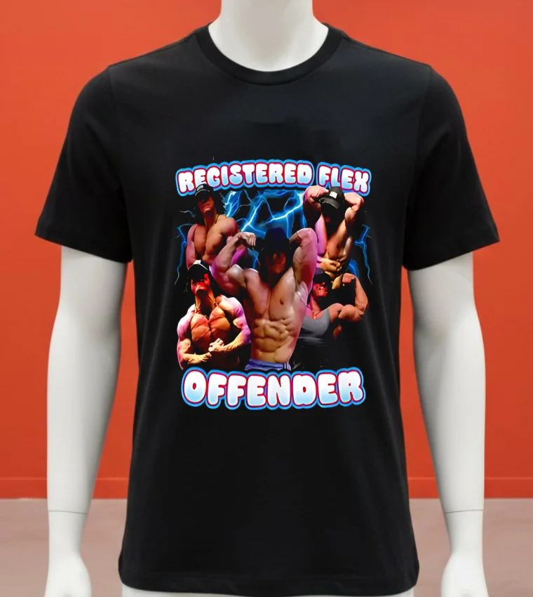 Registered Flex Offender Muscle Man S Shirt - balck-shirt Registered Flex Offender Muscle Mans Shirt Balck Shirt 1