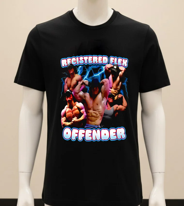 Registered Flex Offender Muscle Mans Shirt Balck Shirt