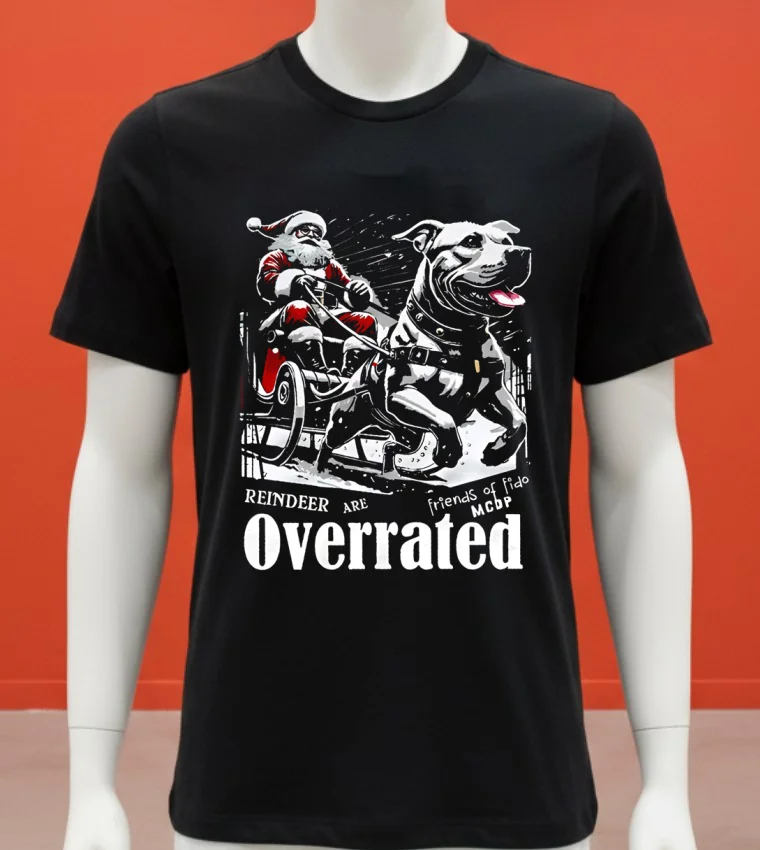 Reindeer Are Overrated Christmas Shirt - balck-shirt Reindeer Are Overrated Christmas Shirt Balck Shirt 1