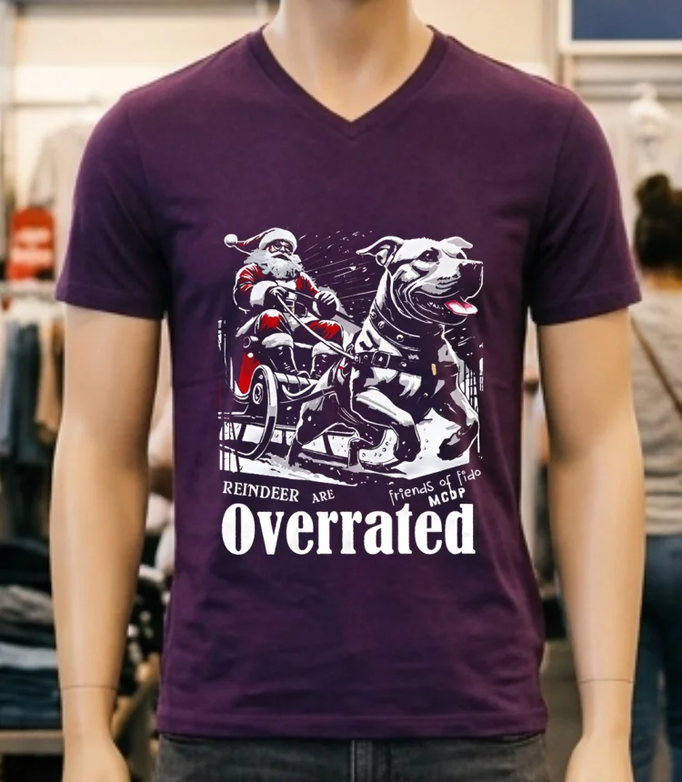 Reindeer Are Overrated Christmas Shirt - purple-shirt Reindeer Are Overrated Christmas Shirt Purple Shirt