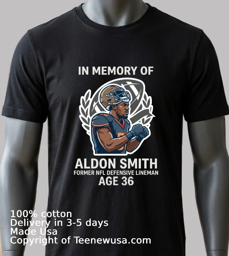 Remembering Aldon Smith, Former Nfl Player Of The Year, Passes Away At Age 36 T Shirt - balck-shirt 2 Remembering Aldon Smith Former Nfl Player Of The Year Passes Away At Age 36 T Shirt Balck Shirt 2
