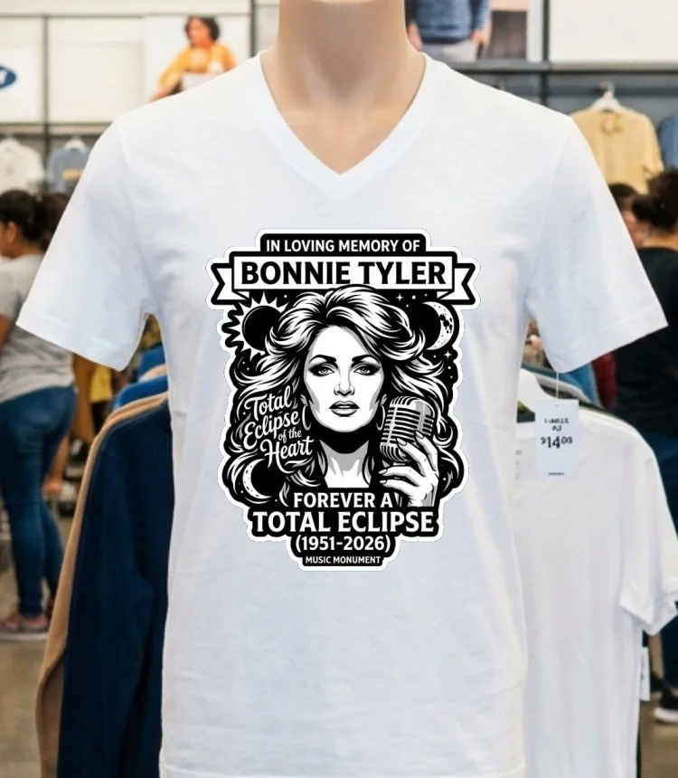 Remembering Bonnie Tyler, Singer Of 'Total Eclipse Of The Heart', Dies At Age 75 T Shirt - white-t-shirt Remembering Bonnie Tyler Singer Of Total Eclipse Of The Heart Dies At Age 75 T Shirt White T Shirt 1