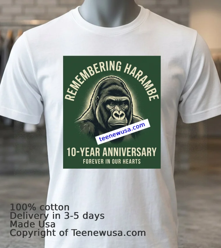 Remembering Harambe On The 10 Year Anniversary Of His Death T Shirt White T Shirt 3