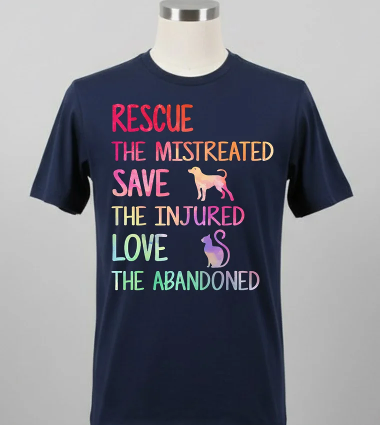 Rescue The Mistreated Save The Injured Love The Abandoned Shirt Balck Shirt 2