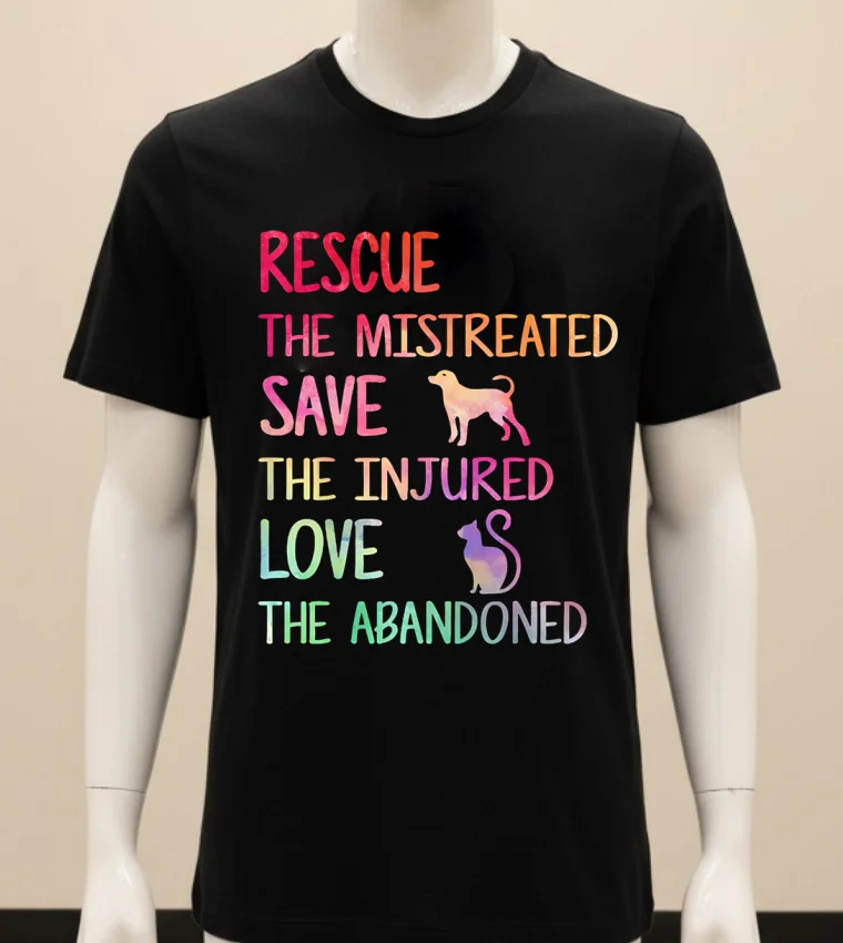 Rescue The Mistreated Save The Injured Love The Abandoned Shirt Balck Shirt