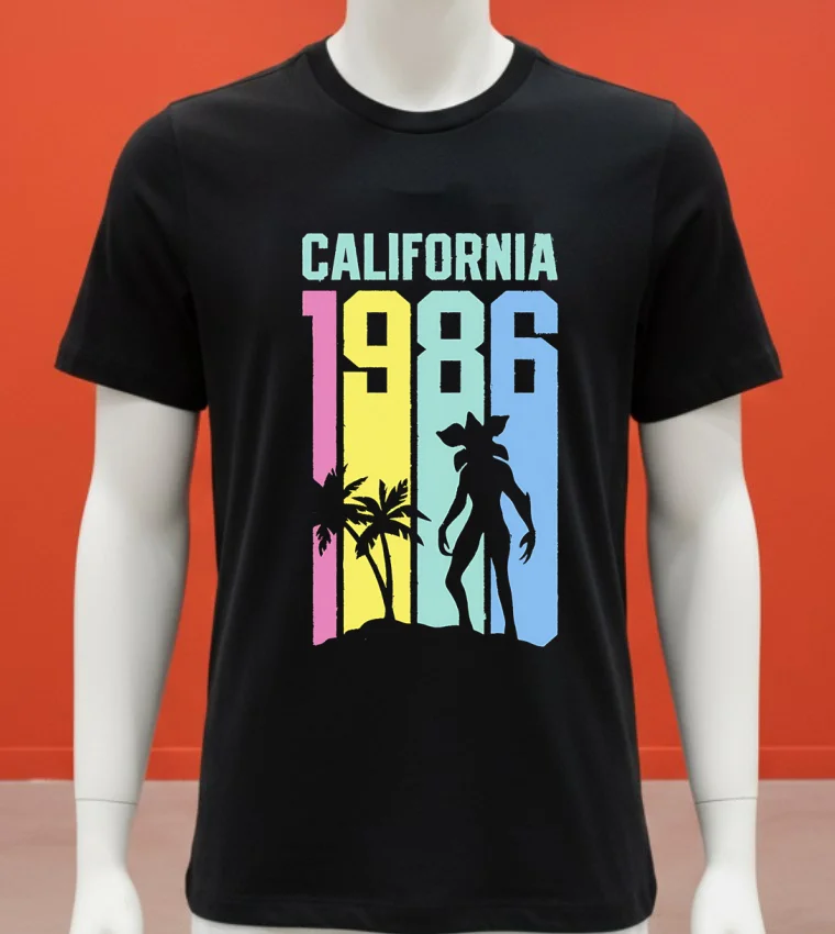 Retro Stranger Things Cali 1986 Shirt - balck-shirt Retro Stranger Things Cali 1986 Shirt Balck Shirt 1