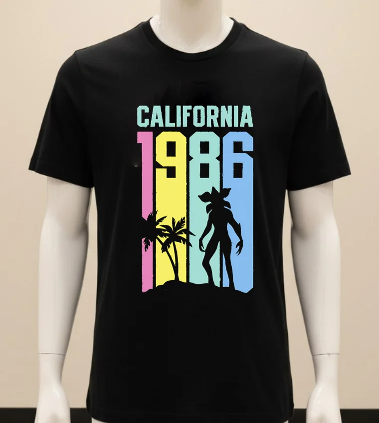 Retro Stranger Things Cali 1986 Shirt Balck Shirt