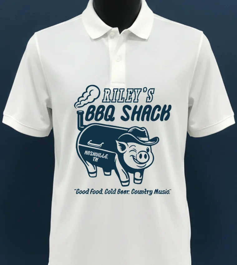 Riley Green Bbq Shack Pig Shirt - white-t-shirt Riley Green Bbq Shack Pig Shirt White T Shirt 3