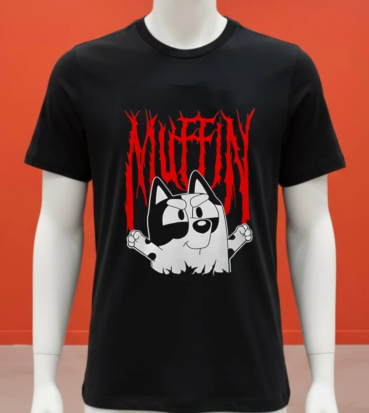 Roll Muffin Bluey Shirt - balck-shirt Roll Muffin Bluey Shirt Balck Shirt 1