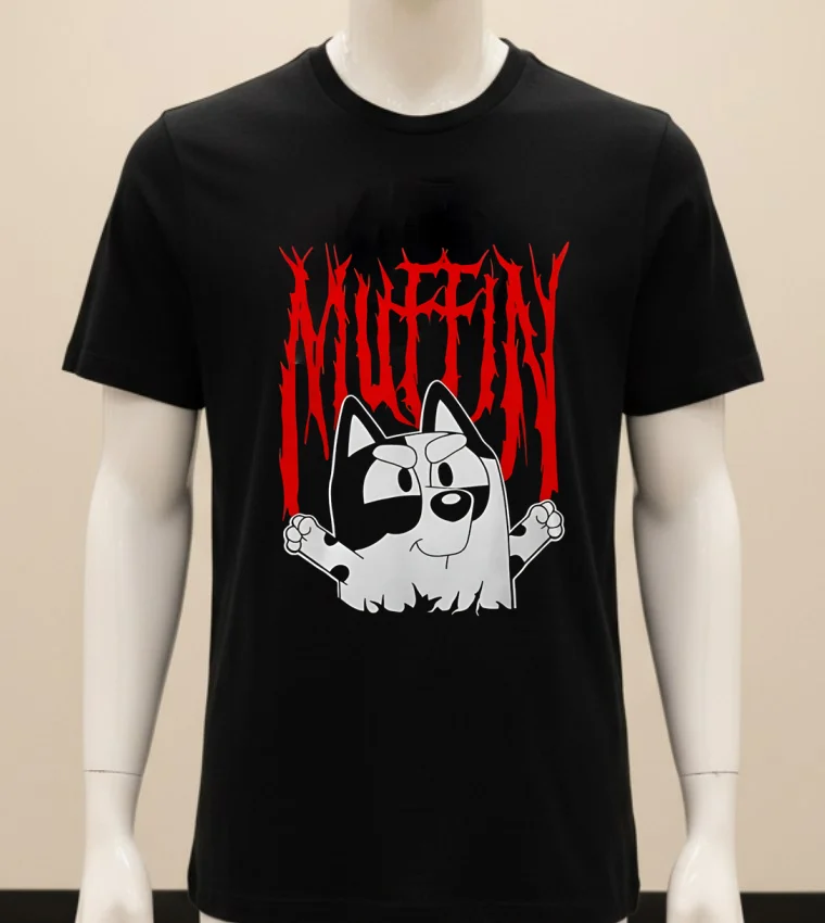 Roll Muffin Bluey Shirt - balck-shirt Roll Muffin Bluey Shirt Balck Shirt