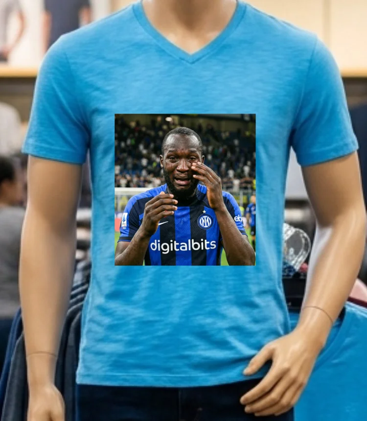 Romelu Lukaku Crying Meme T Shirt - blue-shirt Romelu Lukaku Crying Meme T Shirt Blue Shirt