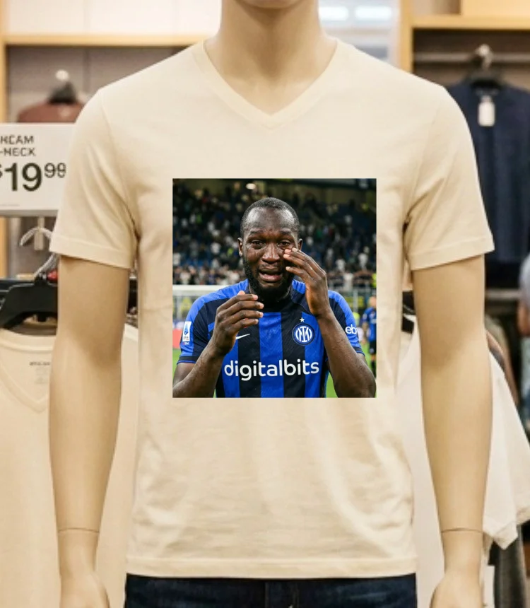 Romelu Lukaku Crying Meme T Shirt - white-t-shirt Romelu Lukaku Crying Meme T Shirt White T Shirt 3