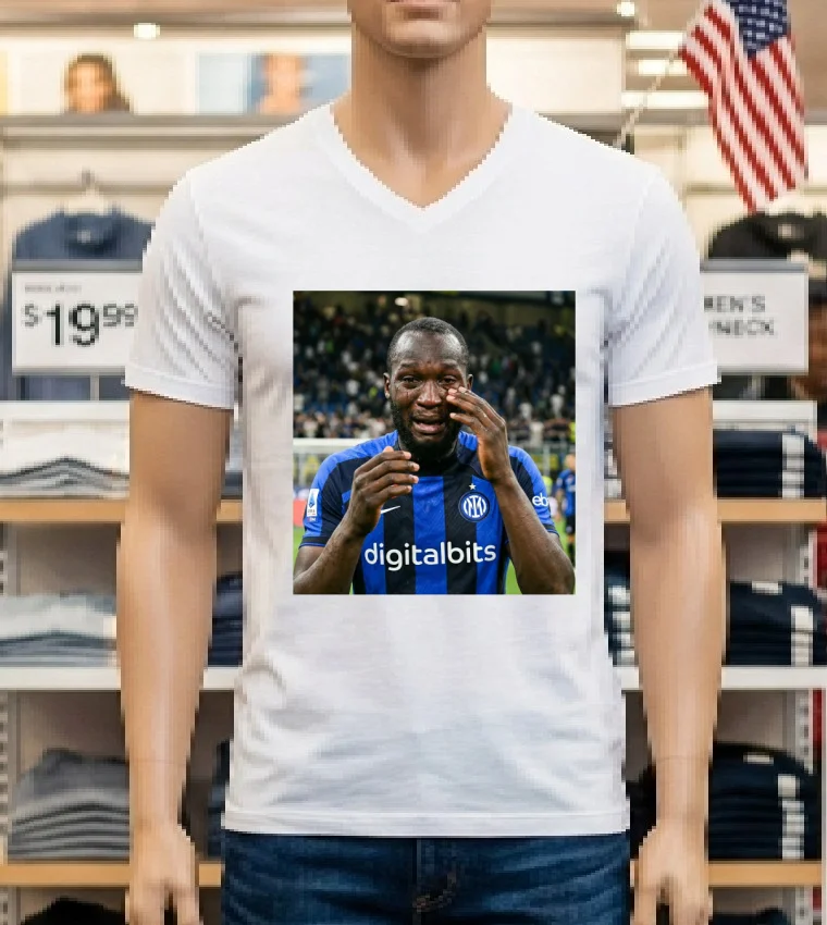 Romelu Lukaku Crying Meme T Shirt - white-t-shirt Romelu Lukaku Crying Meme T Shirt White T Shirt