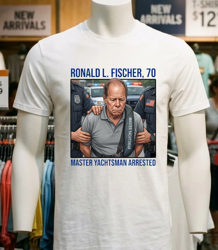 Ronald L. Fischer ( Master Yachtsman ),70, Has Been Arrested T Shirt - white-t-shirt Ronald L Fischer Master Yachtsman70 Has Been Arrested T Shirt White T Shirt 4