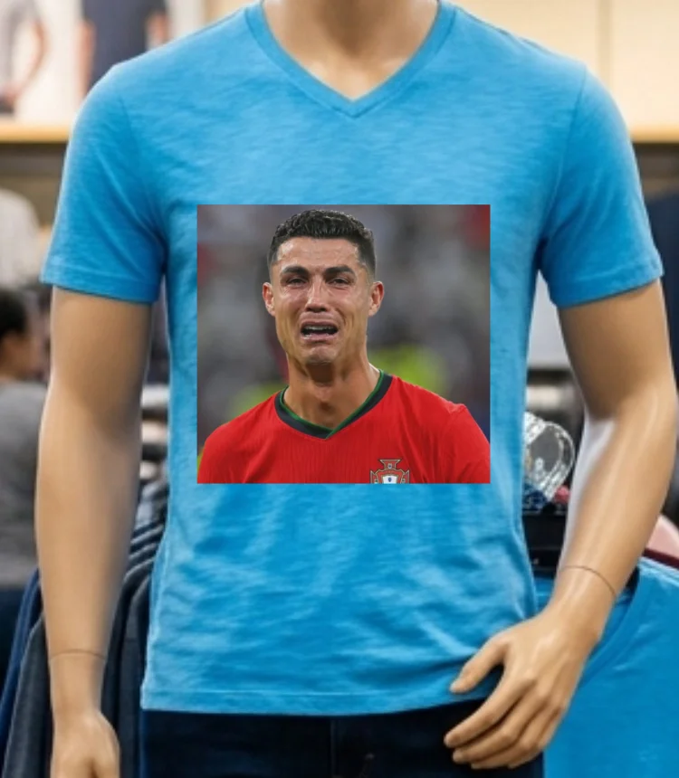 Ronaldo Cr7 Crying Meme T Shirt - blue-shirt Ronaldo Cr7 Crying Meme T Shirt Blue Shirt